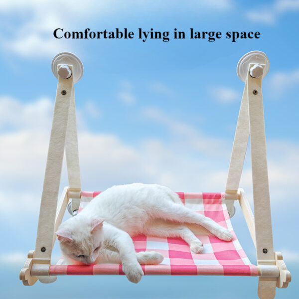 Durable Wooden Cats Hammock Pet Mat Comfortable Sun Seat Cats Beds Cat Climbing Frame Pets Accessories Cat Window Hammock Mats - Image 8